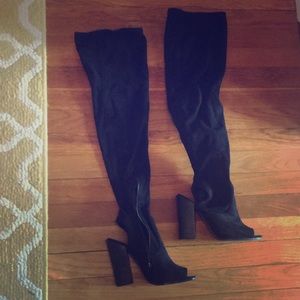 Thigh High Open Toe Boots